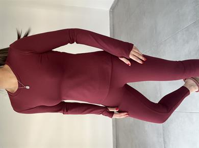 Beliza Bordo Parmak Geçirmeli Body