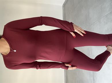 Beliza Bordo Parmak Geçirmeli Body