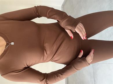 Beliza Kahve Parmak Geçirmeli Body