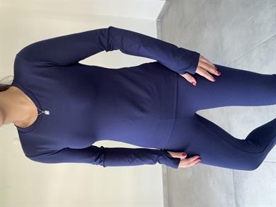 Beliza Lacivert Parmak Geçirmeli Body