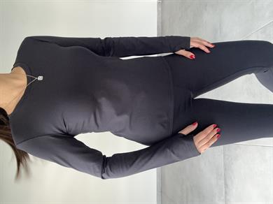 Beliza Siyah Parmak Geçirmeli Body