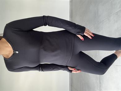 Beliza Siyah Parmak Geçirmeli Body