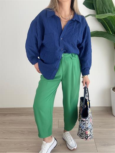 Benetton Paçaları Düğme Detaylı Pantolon