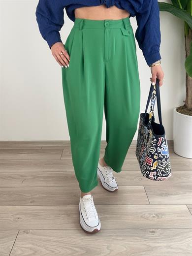 Benetton Paçaları Düğme Detaylı Pantolon