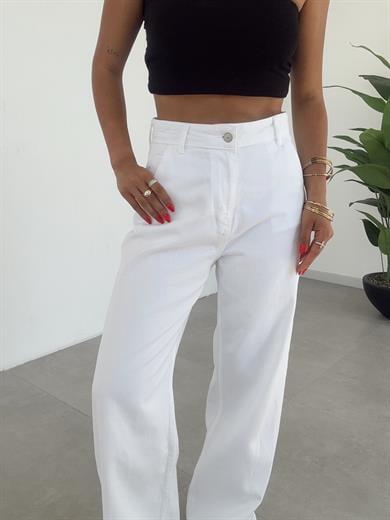 Beyaz Baggy Pantolon