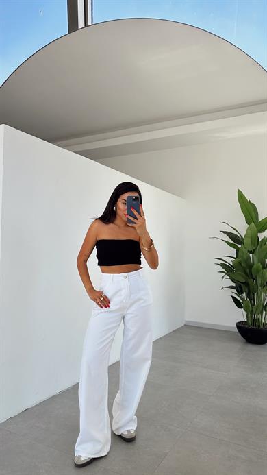 Beyaz Baggy Pantolon