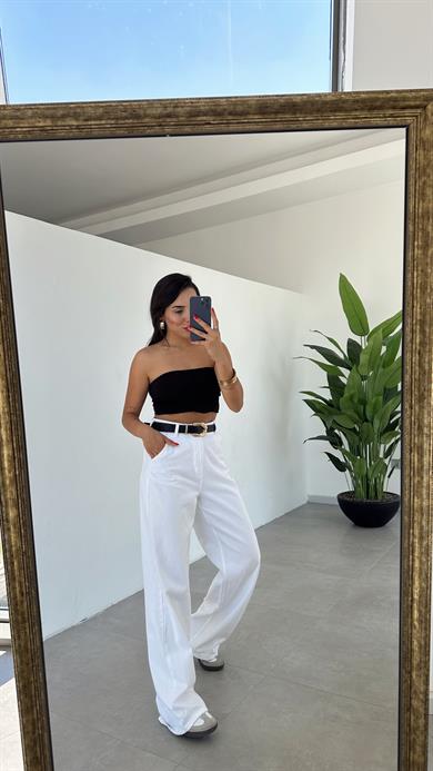 Beyaz Baggy Pantolon