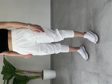 Beyaz Cepli Eşofman