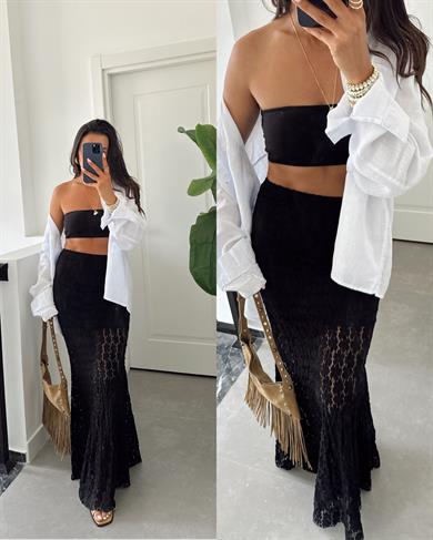 Beyaz Çift Cepli Keten Gömlek