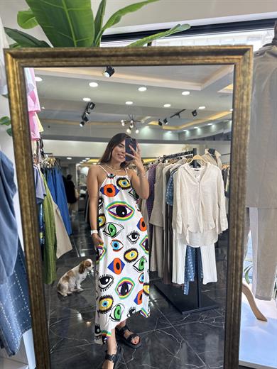 Beyaz Halatlı Göz Elbise