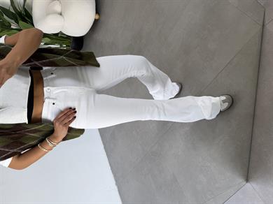 Beyaz İspanyol Paça Jean