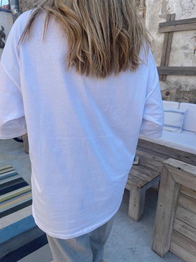 Beyaz Karakter Baskılı Tişört