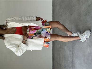 Beyaz Keten Blazer Ceket