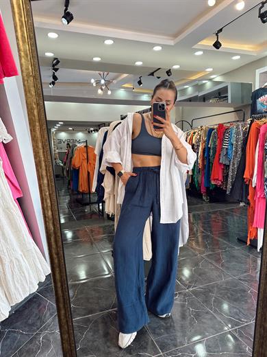 Beyaz Keten Gömlek Mg