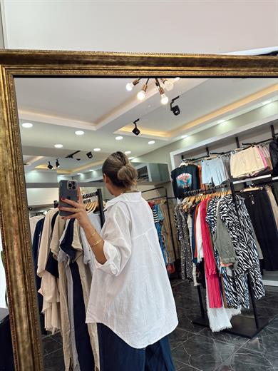 Beyaz Keten Gömlek Mg