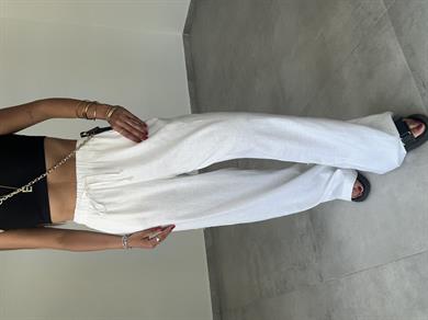 Beyaz Keten Pantolon