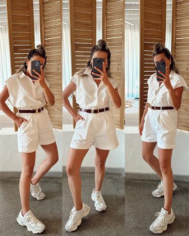 Beyaz Kolsuz Gömlek