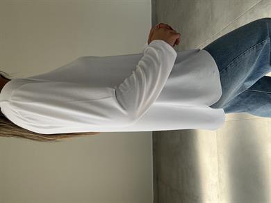 Beyaz Modal Kumaş Uzun Kol Basic