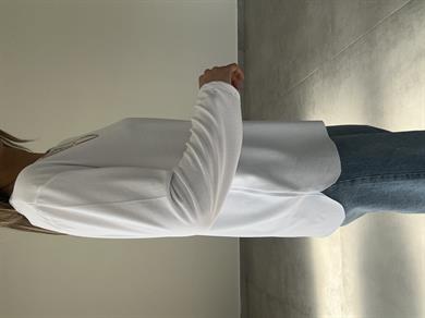 Beyaz Modal Kumaş Uzun Kol Basic