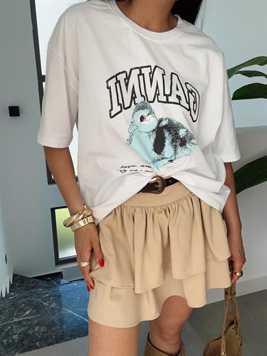 Beyaz Ördek Baskılı Tişört