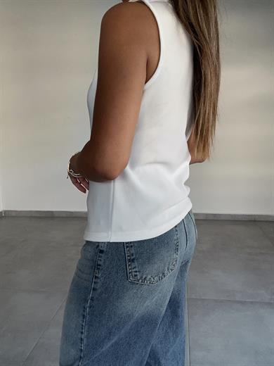 Beyaz Ottoman Gold Düğmeli Yelek