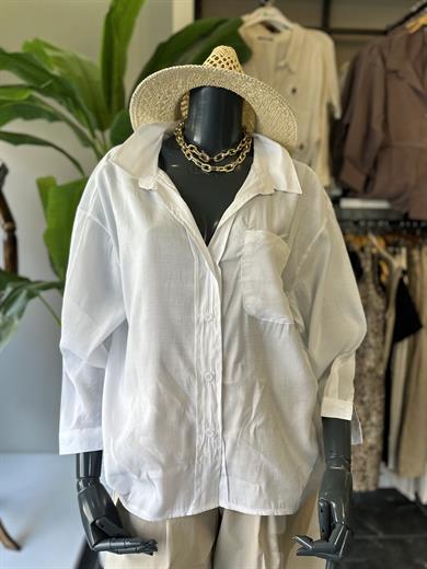 Beyaz Oversize Gömlek