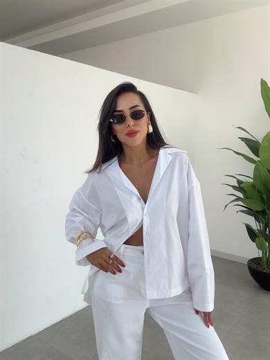 Beyaz Oversize Gömlek
