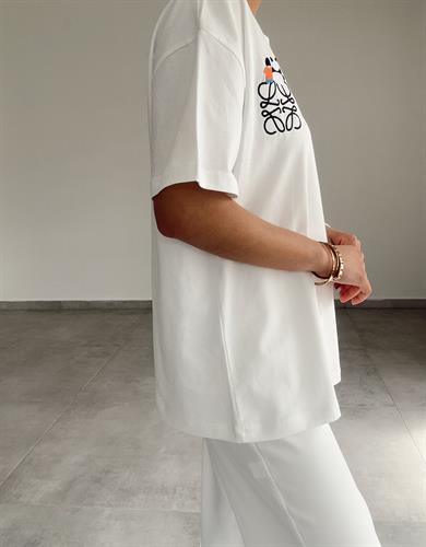 Beyaz Panda Nakışlı Tshirt