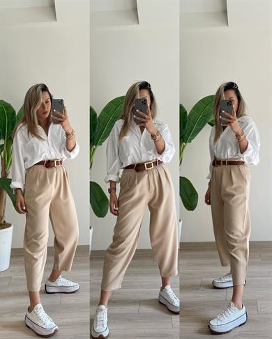 Beyaz Poplin Kumaş Oversize Gömlek