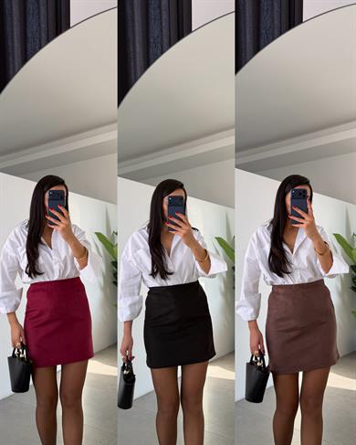 Beyaz Poplin Taşlı Gömlek