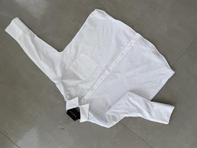 Beyaz Poplin Taşlı Gömlek