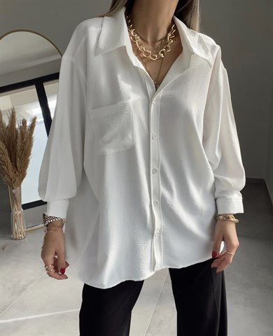 Beyaz Salaş Gömlek