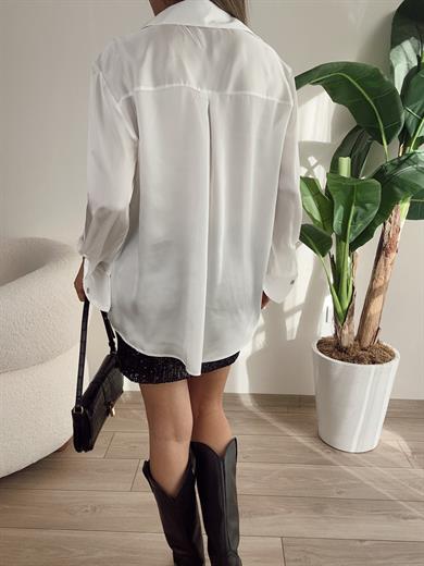 Beyaz Saten Gömlek