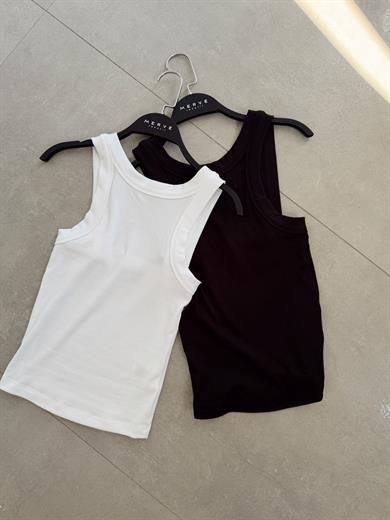 Beyaz Sırt Açık Kaşkorse Atlet