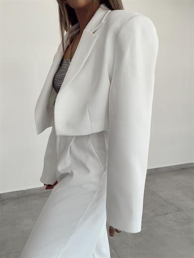 Beyaz Tasarım Vatkalı Blazer Ceket