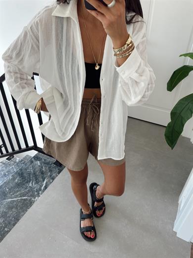 Beyaz Transparan Gömlek