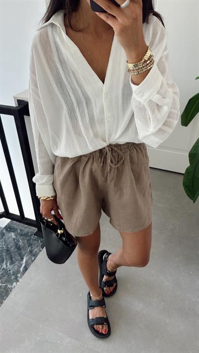 Beyaz Transparan Gömlek