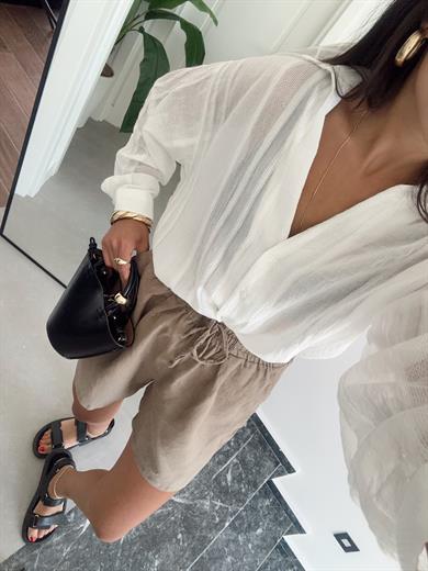 Beyaz Transparan Gömlek