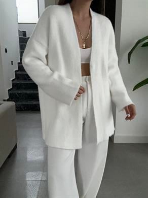 Beyaz Sakallı Kısa Triko Hırka