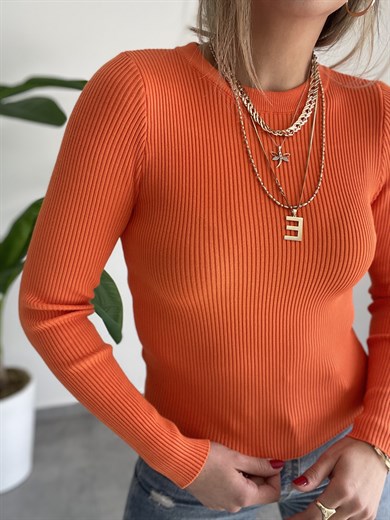 Bisiklet Yaka Fitilli Triko Kazak