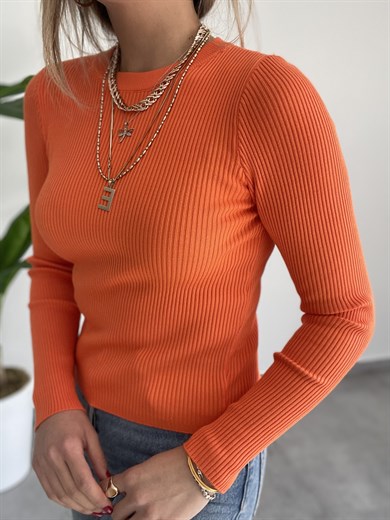 Bisiklet Yaka Fitilli Triko Kazak