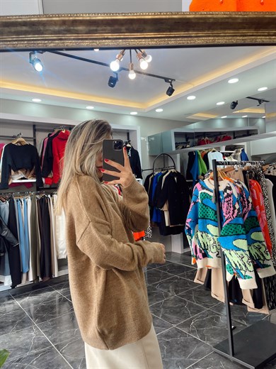 Bisiklet Yaka Salaş Camel  Kazak