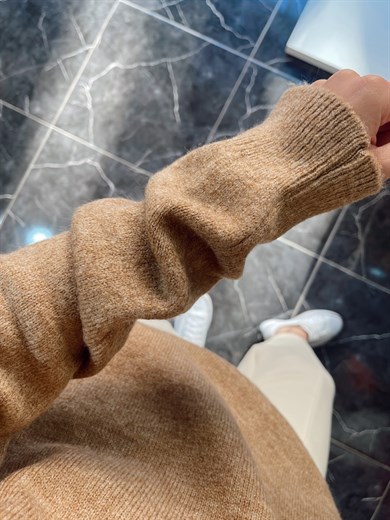 Bisiklet Yaka Salaş Camel  Kazak