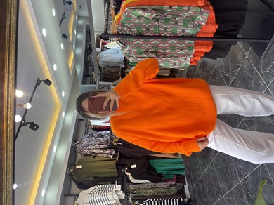 Bisiklet Yaka Salaş Turuncu Kazak