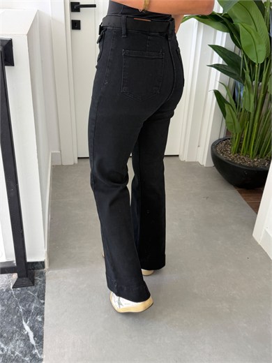 Black Kemerli Flare Jean