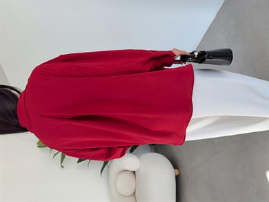Bordo Ayrobin Cepli Oversize Gömlek