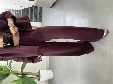 Bordo Ceket-Pantolon Takım