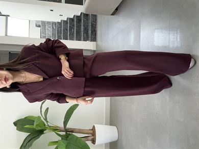 Bordo Ceket-Pantolon Takım