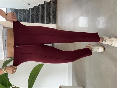 Bordo Çimalı Dar Paça Pantolon