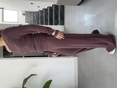 Bordo Krınkil Kumaş Yandan Büzgülü Takım